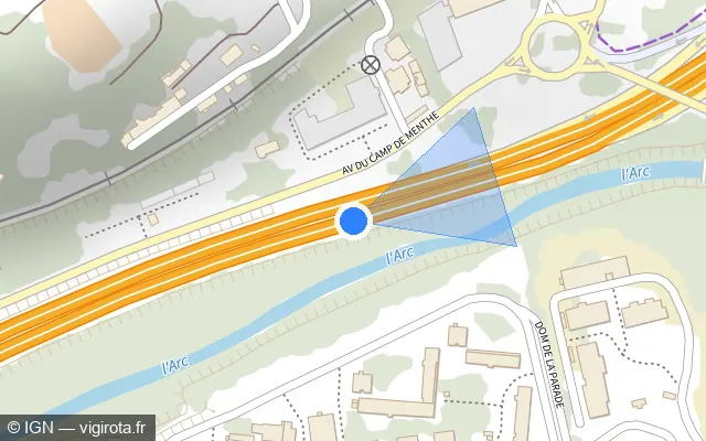 Vue plan de l'emplacement du radar discriminant à Aix-en-Provence