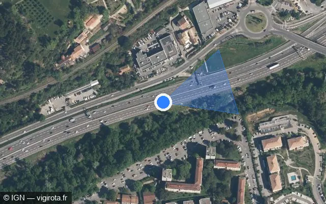 Vue satellite de l'emplacement du radar discriminant à Aix-en-Provence