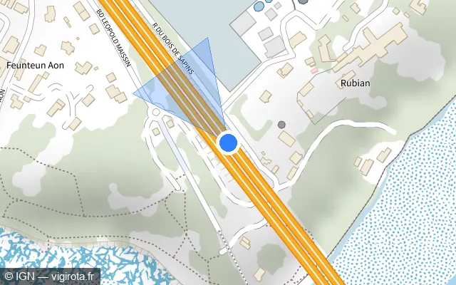 Vue plan de l'emplacement du radar discriminant à Le Relecq-Kerhuon