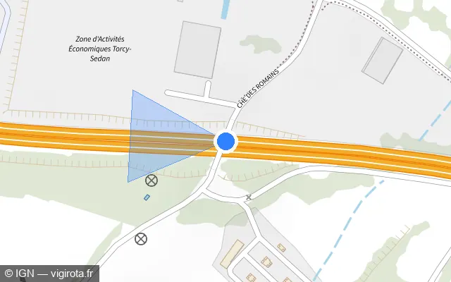 Vue plan de l'emplacement du radar discriminant à Sedan