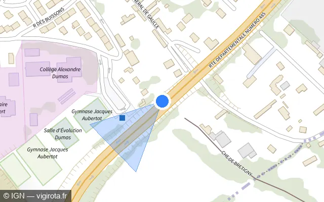 Vue plan de l'emplacement du radar discriminant à Dieppe