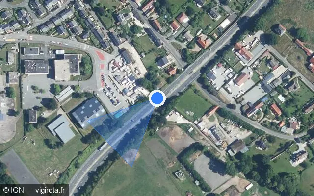 Vue satellite de l'emplacement du radar discriminant à Dieppe