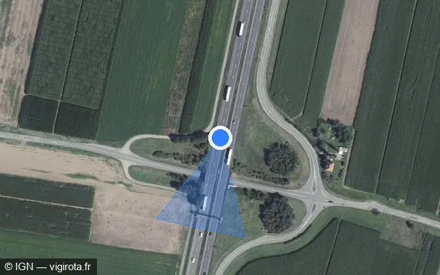 Vue satellite de l'emplacement du radar discriminant à Biltzheim