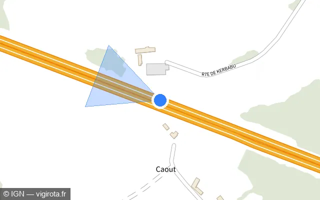 Vue plan de l'emplacement du radar discriminant à Plouigneau