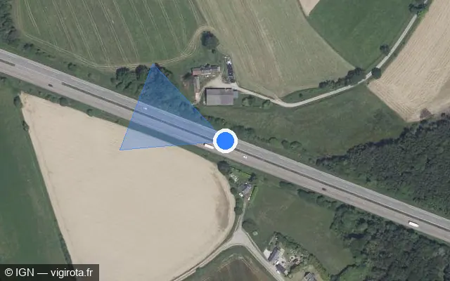 Vue satellite de l'emplacement du radar discriminant à Plouigneau