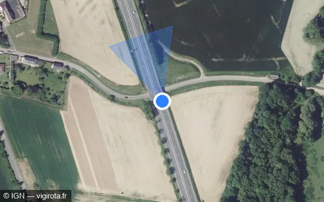 Vue satellite de l'emplacement du radar discriminant à Bons-Tassilly