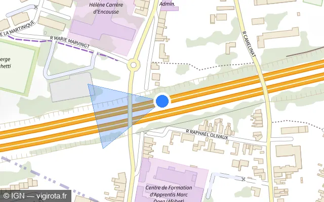 Vue plan de l'emplacement du radar discriminant à Aulnoy-lez-Valenciennes