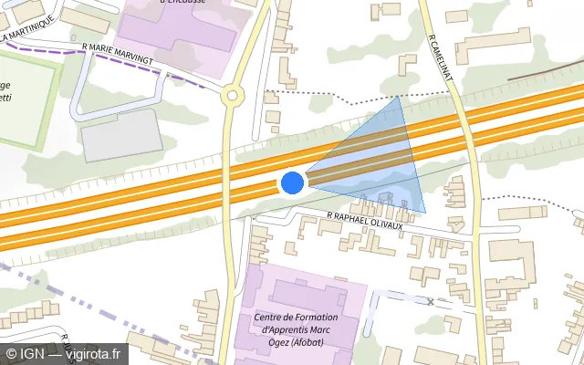 Vue plan de l'emplacement du radar discriminant à Aulnoy-lez-Valenciennes