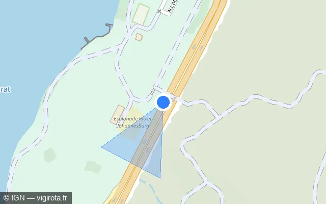Vue plan de l'emplacement du radar discriminant à Le Palais-sur-Vienne