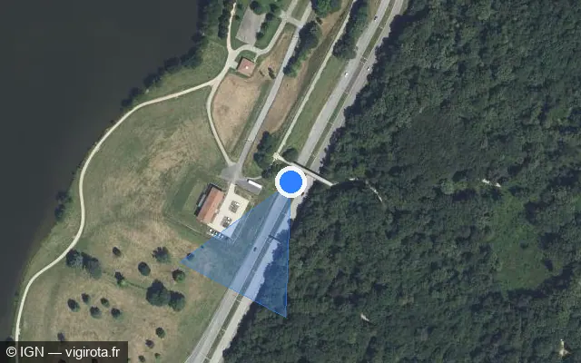 Vue satellite de l'emplacement du radar discriminant à Le Palais-sur-Vienne