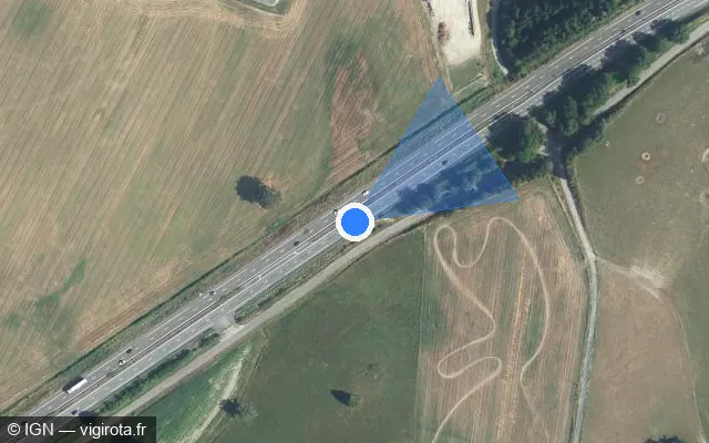 Vue satellite de l'emplacement du radar discriminant à Saint-Maurice-la-Souterraine