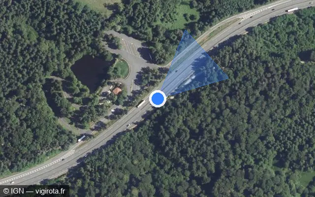 Vue satellite de l'emplacement du radar discriminant à Saint-Rémy-sur-Durolle