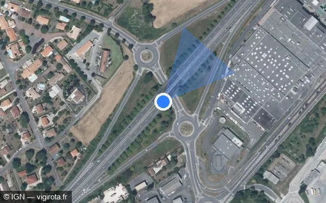 Vue satellite de l'emplacement du radar discriminant à La Couronne
