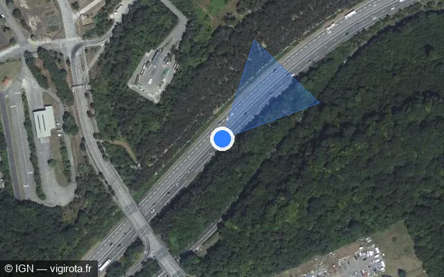 Vue satellite de l'emplacement du radar discriminant à Maxéville
