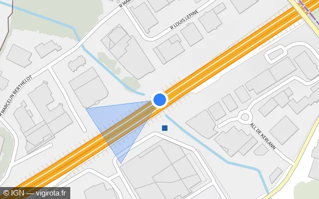 Vue plan de l'emplacement du radar discriminant à Vannes