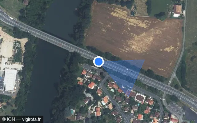 Vue satellite de l'emplacement du radar discriminant à Lescure-d'Albigeois