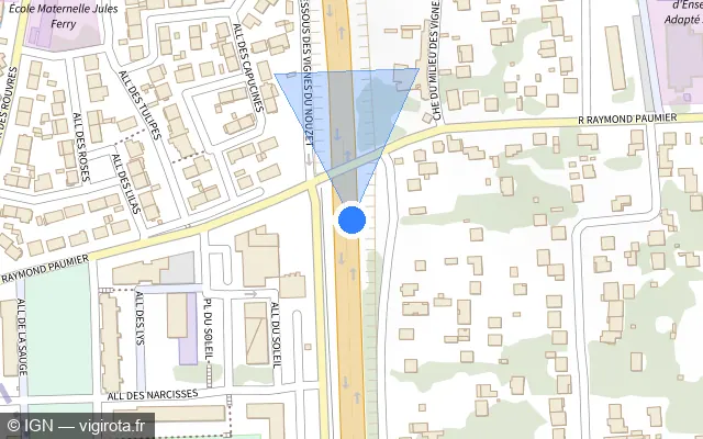 Vue plan de l'emplacement du radar discriminant à Vigneux-sur-Seine