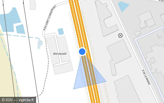 Vue plan de l'emplacement du radar discriminant à Saint-Thibault-des-Vignes
