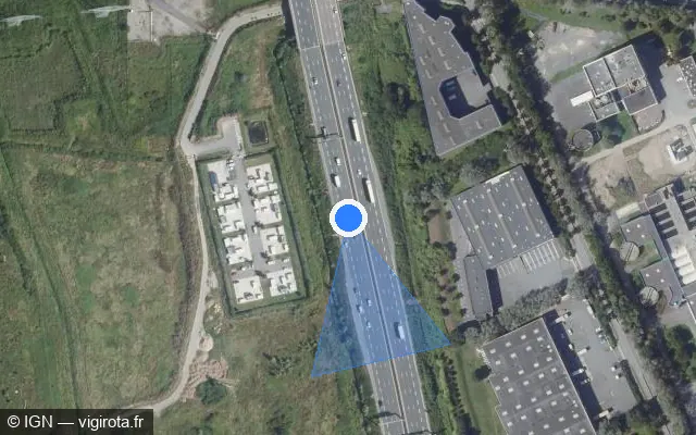 Vue satellite de l'emplacement du radar discriminant à Saint-Thibault-des-Vignes