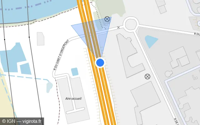Vue plan de l'emplacement du radar discriminant à Saint-Thibault-des-Vignes