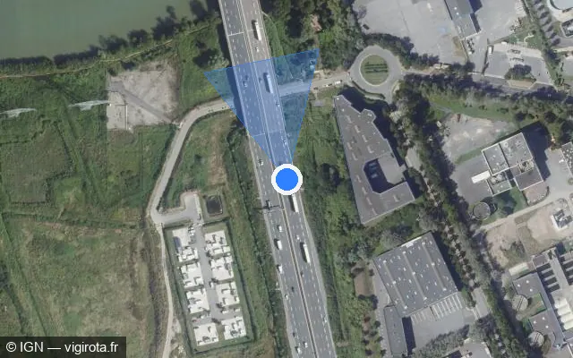 Vue satellite de l'emplacement du radar discriminant à Saint-Thibault-des-Vignes
