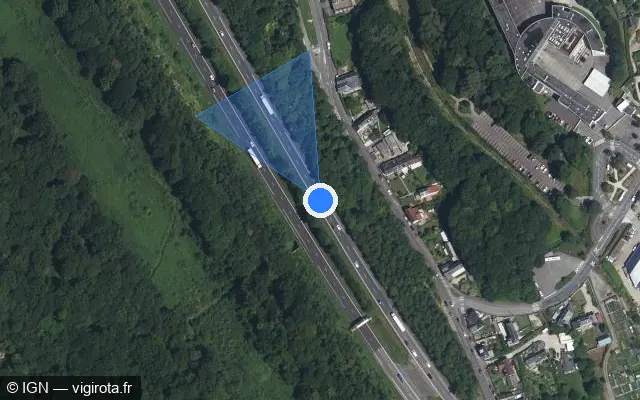 Vue satellite de l'emplacement du radar discriminant à Déville-lès-Rouen