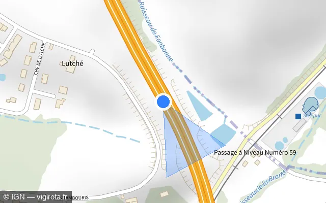 Vue plan de l'emplacement du radar discriminant à Garidech