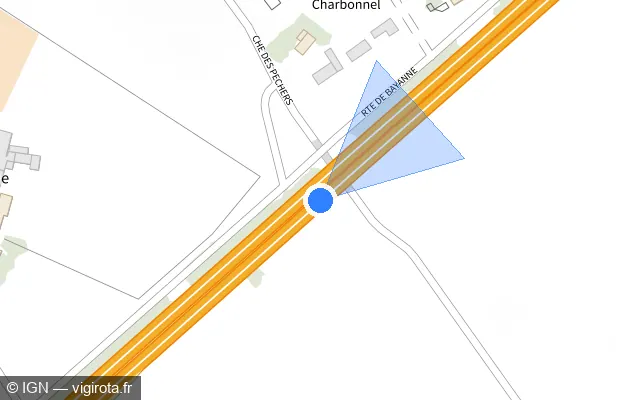 Vue plan de l'emplacement du radar discriminant à Alixan