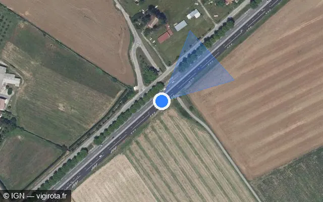 Vue satellite de l'emplacement du radar discriminant à Alixan