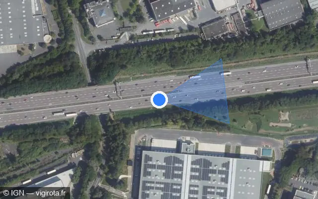 Vue satellite de l'emplacement du radar discriminant à Lognes