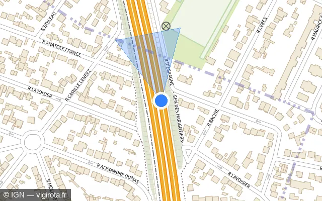 Vue plan de l'emplacement du radar discriminant à Aulnay-sous-Bois