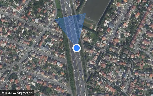 Vue satellite de l'emplacement du radar discriminant à Aulnay-sous-Bois