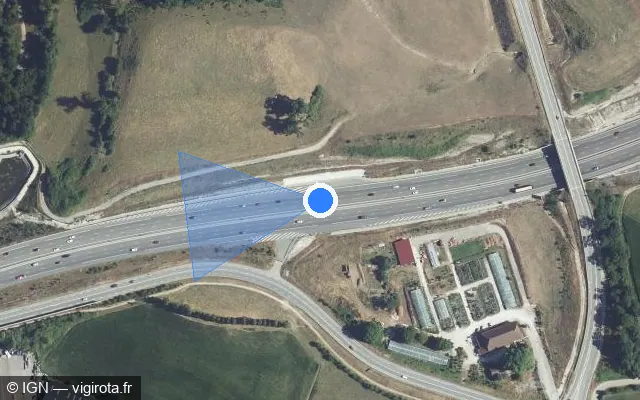 Vue satellite de l'emplacement du radar discriminant à Argonay