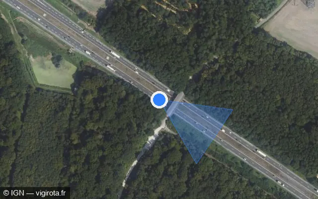 Vue satellite de l'emplacement du radar discriminant à Brou-sur-Chantereine