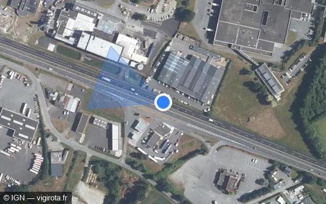 Vue satellite de l'emplacement du radar discriminant à Saint-Agathon