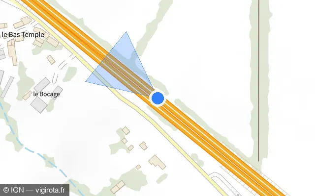Vue plan de l'emplacement du radar discriminant à Tramain
