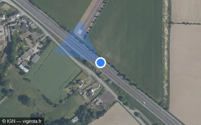 Vue satellite de l'emplacement du radar discriminant à Tramain