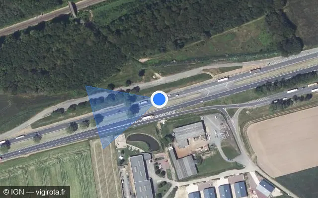 Vue satellite de l'emplacement du radar discriminant à Germainville