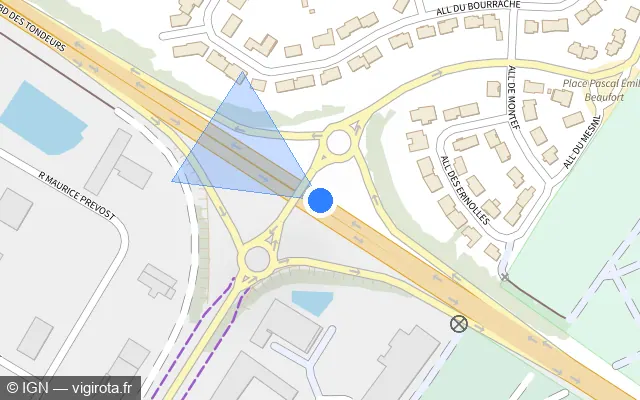 Vue plan de l'emplacement du radar discriminant à Bétheny