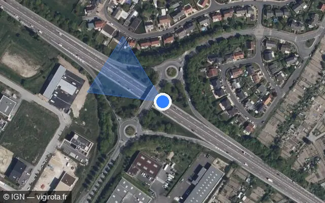 Vue satellite de l'emplacement du radar discriminant à Bétheny