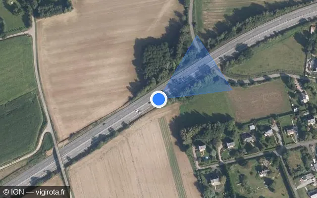 Vue satellite de l'emplacement du radar discriminant à Guégon