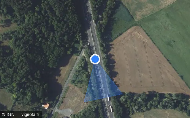 Vue satellite de l'emplacement du radar discriminant à Rosières-aux-Salines