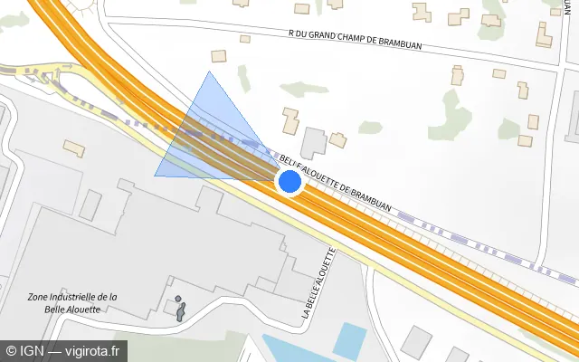 Vue plan de l'emplacement du radar discriminant à La Croix-Helléan