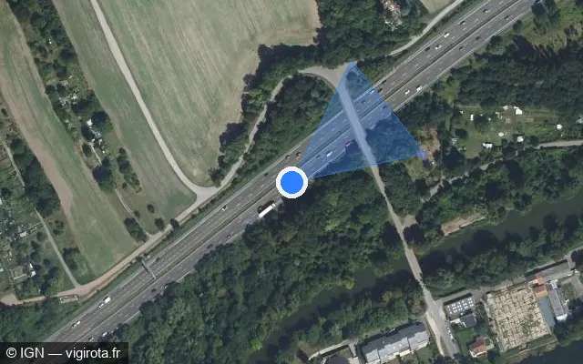 Vue satellite de l'emplacement du radar discriminant à Longeville-lès-Metz