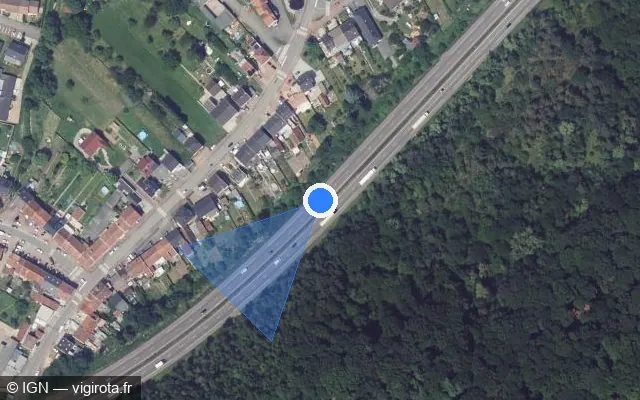 Vue satellite de l'emplacement du radar discriminant à Morsbach
