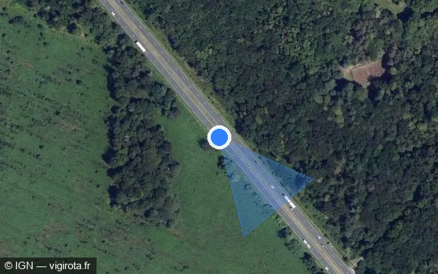 Vue satellite de l'emplacement du radar discriminant à Aumont-en-Halatte