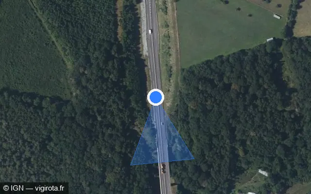Vue satellite de l'emplacement du radar discriminant à Bosrobert