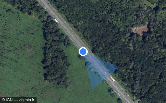 Vue satellite de l'emplacement du radar discriminant à Aumont-en-Halatte