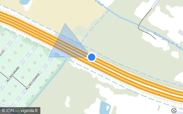 Vue plan de l'emplacement du radar discriminant à Calais