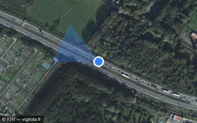 Vue satellite de l'emplacement du radar discriminant à Calais